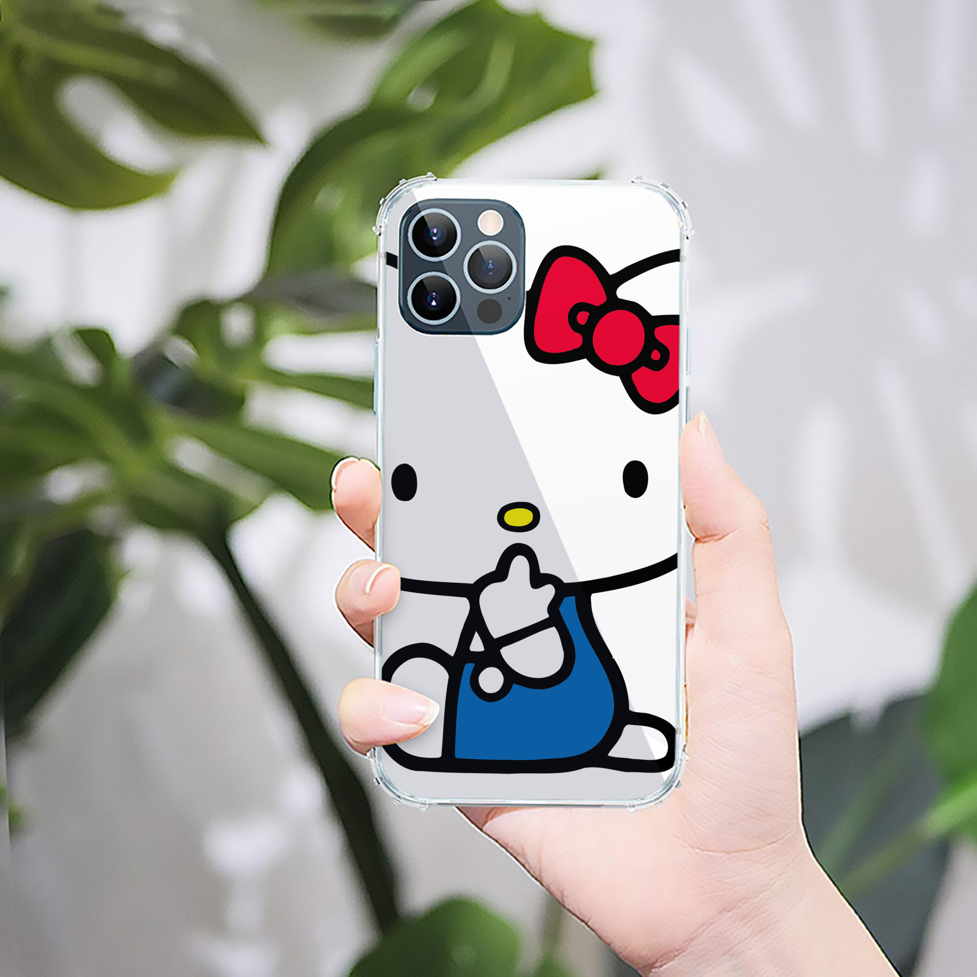 （画像用） Hello Kitty ハローキティ 【iPhone 12シリーズ対応】透明スマホケース（クリアソフトケース）